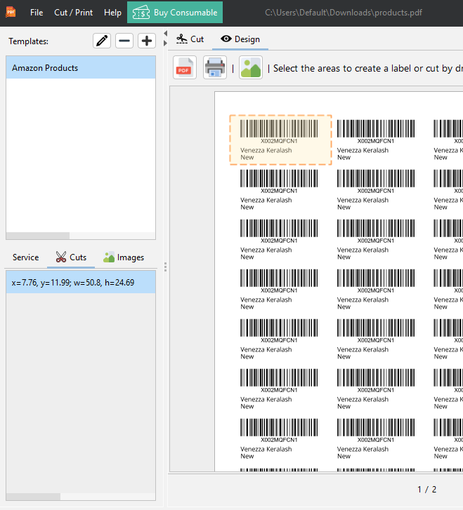 PDF Label Cut, Software para imprimir etiquetas desde un PDF compatible con impresora Zebra, TSC, Honeywell, Intermec, etc
